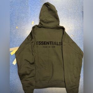 ESSENTIALS Fear Of God Olive Green Hoodie UNISEX